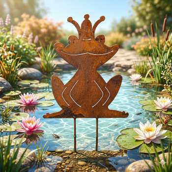 Verzauberter Beetstecker Froschkönig ca. 28 cm - Gartendekoration